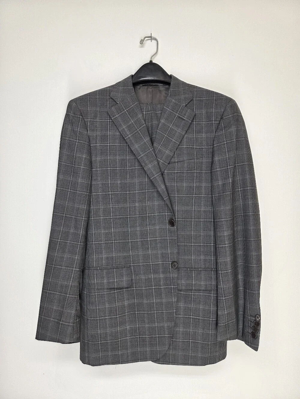 Canali 1934 Gray Glen Plaid 2-Piece Suit 42R(EU 56R) 36W Made in Italy 100% Wool